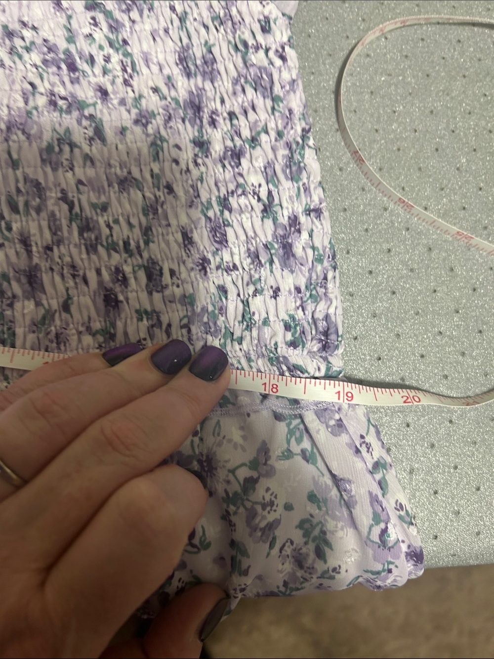 Altar’d State, Lavender Floral Smocked Dress, Size L - Picture 12 of 13